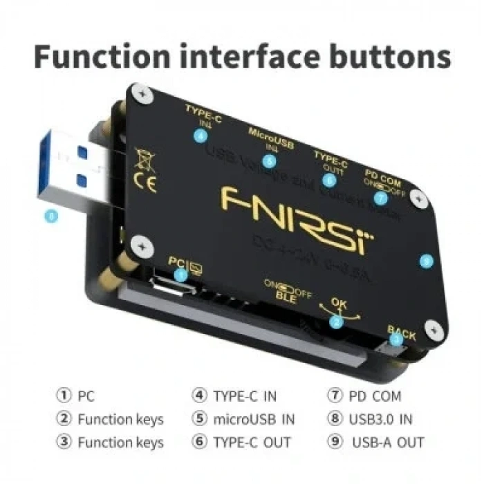 FNB48S Bluetooth USB Test Cihazı - Voltaj ve Akım Ölçer