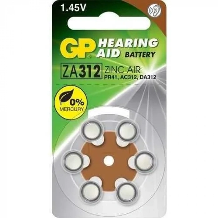 GP 6lı 1.4 V İşitme Cihazı Kulaklık Pili - GPZA312