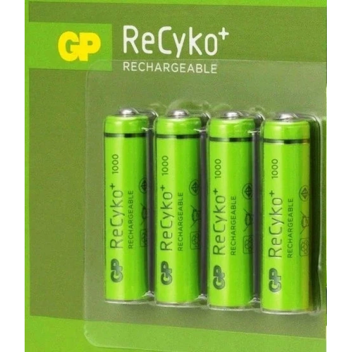 GP ReCyko 1000 mAh AAA Şarj Edilebilir İnce Kalem Pil 4lü Paket