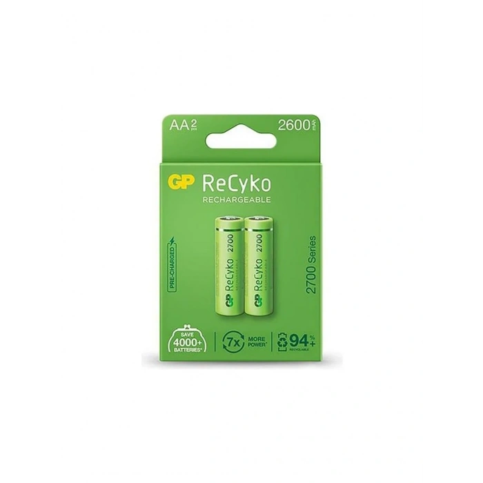 GP Recyko 2700 Seri 2600 mAh Şarjlı AA Kalem Pil 2li