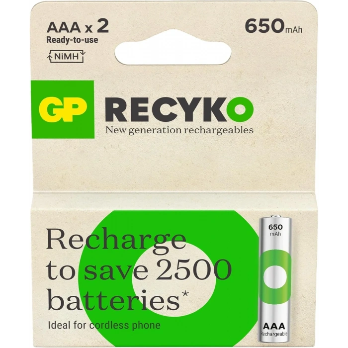 GP ReCyko 650 Serisi Şarjlı AAA İnce Kalem Pil 2li