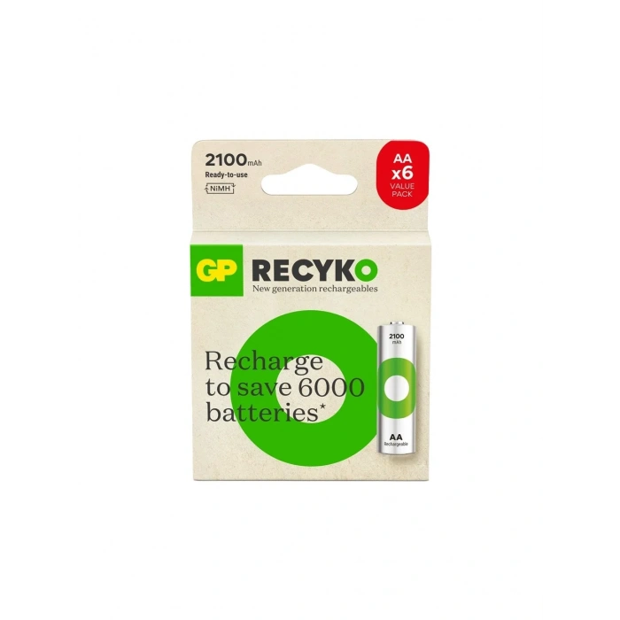GP Recyko GP2100 2000 mAh 4+2 Şarjlı AA Kalem Pil