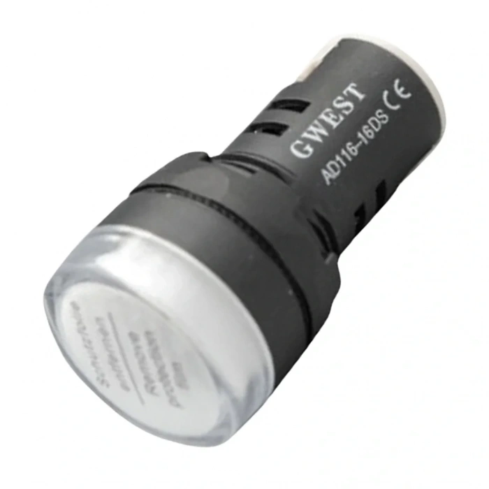 Gwest 16-B 16mm Beyaz Ledli Sinyal Lambası 220V