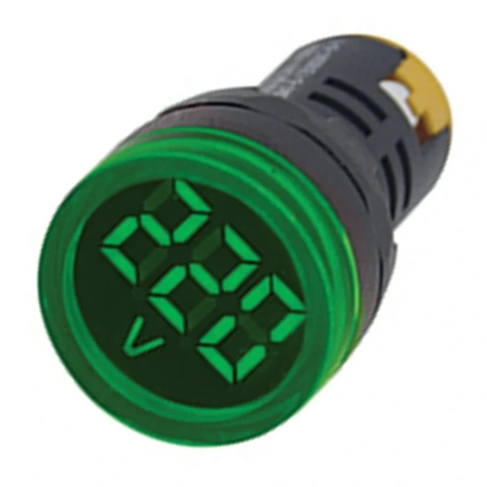 Gwest 22 VS-Y 22mm AD-116 Serisi Yeşil Voltmetre 24-550V