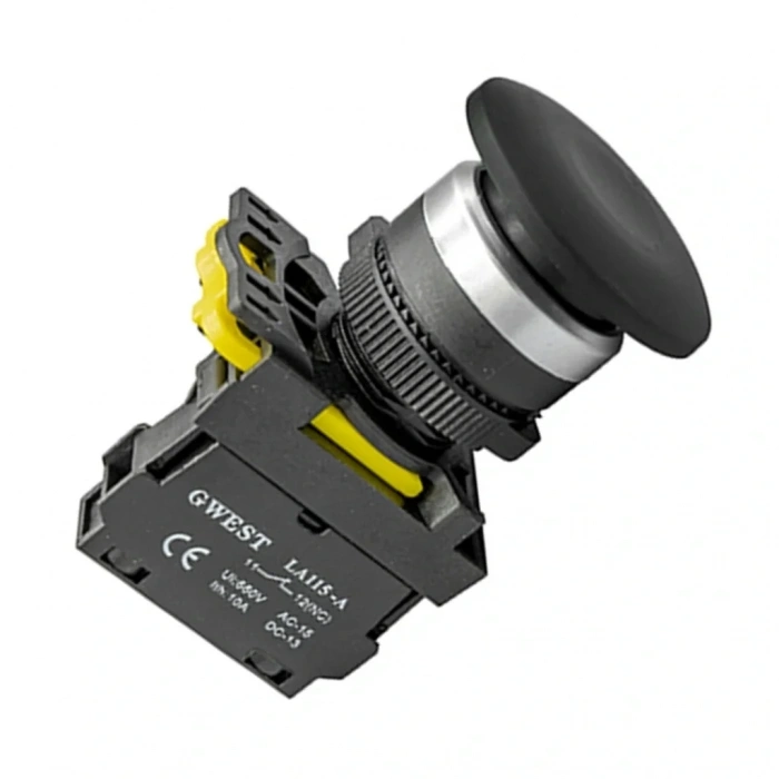 Gwest A5-41M 22mm Siyah Kayıcı Start Mantar Buton 1NO