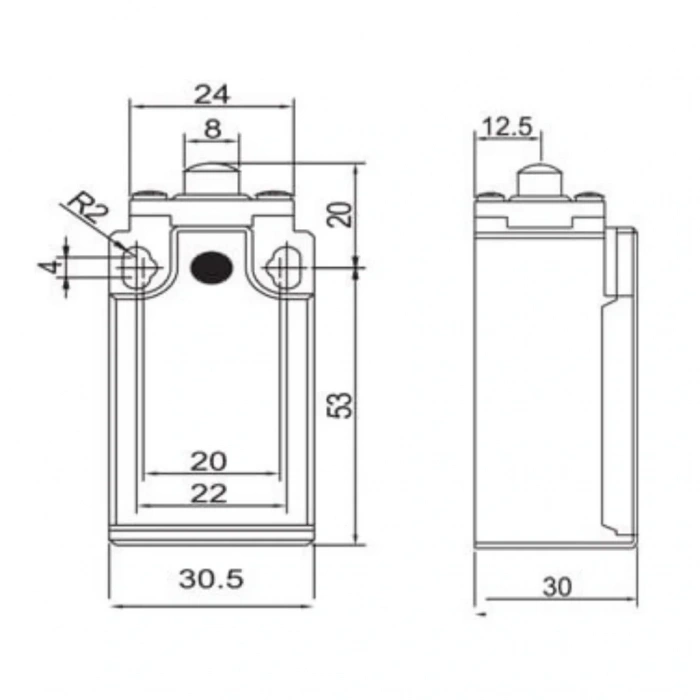 Gwest GLS-101 Kısa Dikey Metal Pim Limit Switch 1NO + 1NC