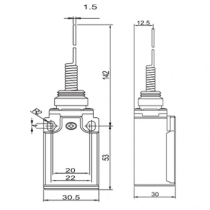 Gwest GLS-161 Çok Yönlü Spiral Tel Uçlu Limit Switch