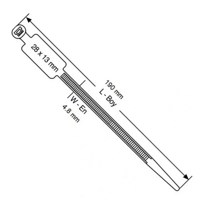 Gwest GTK-190STC 190x4.8mm Etiketli Kablo Bağı 100 Adet