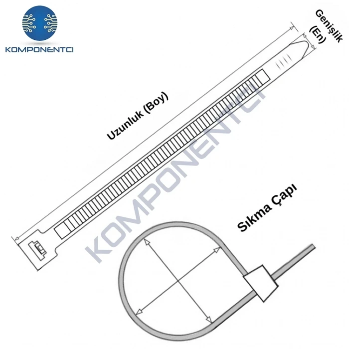 GWEST Kablo Bağı GT 250 STY 250x4,8mm Yeşil (100 adet)
