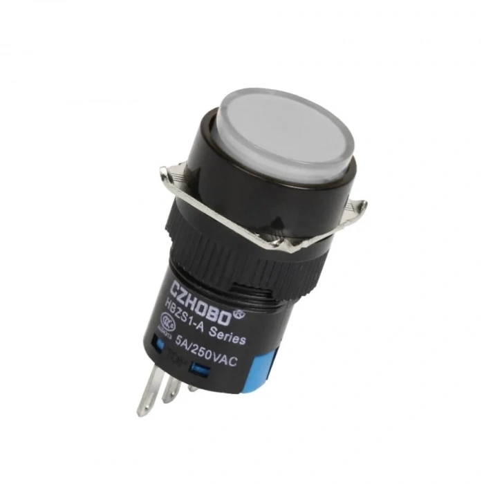 HBZS1-A AY-11Z 16mm Anahtarlı Buton - Beyaz