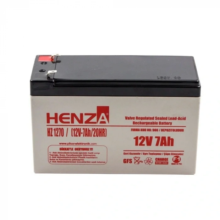 Henza HZ1270 12V 7Ah Bakımsız Kuru Akü