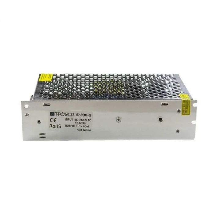 Hightek 5V 40A Metal Kasa Adaptör - LED Driver