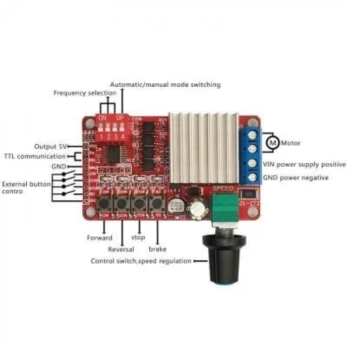Hız ve Yön Kontrol 5A Dc Motor Sürücü 5-26V