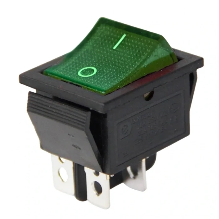 IC-104 Geniş Işıklı Anahtar On Off Switch 4P Yeşil