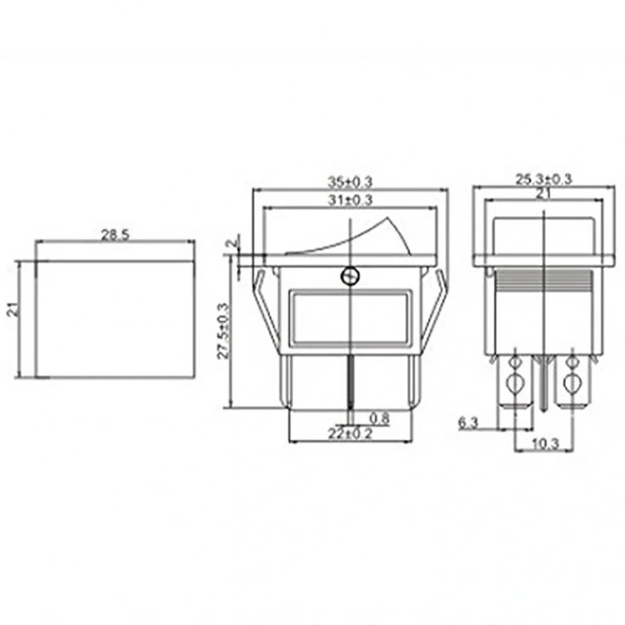 IC-104A Geniş Işıklı Anahtar 6P ON-OFF