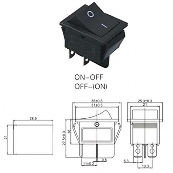 IC-106 Geniş Işıksız Anahtar ON-OFF 4P