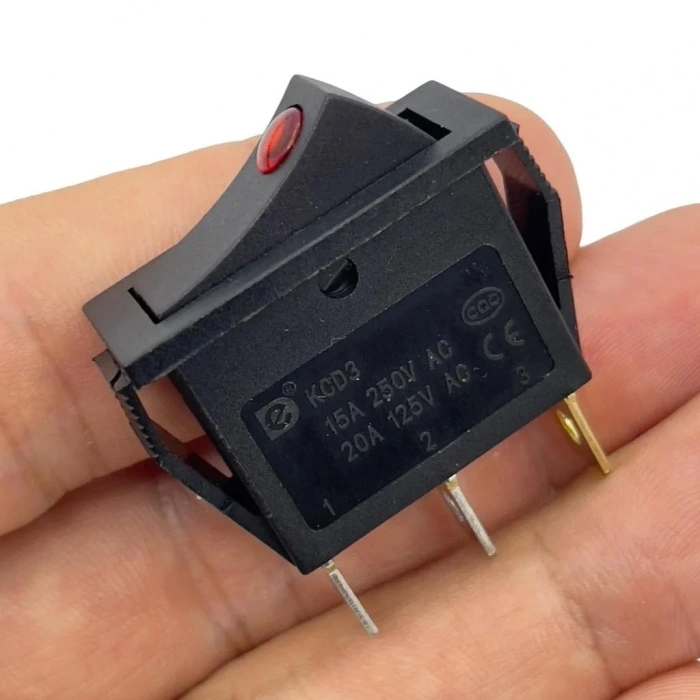 IC-113A Dar Nokta Işıklı Anahtar On-Off Siyah