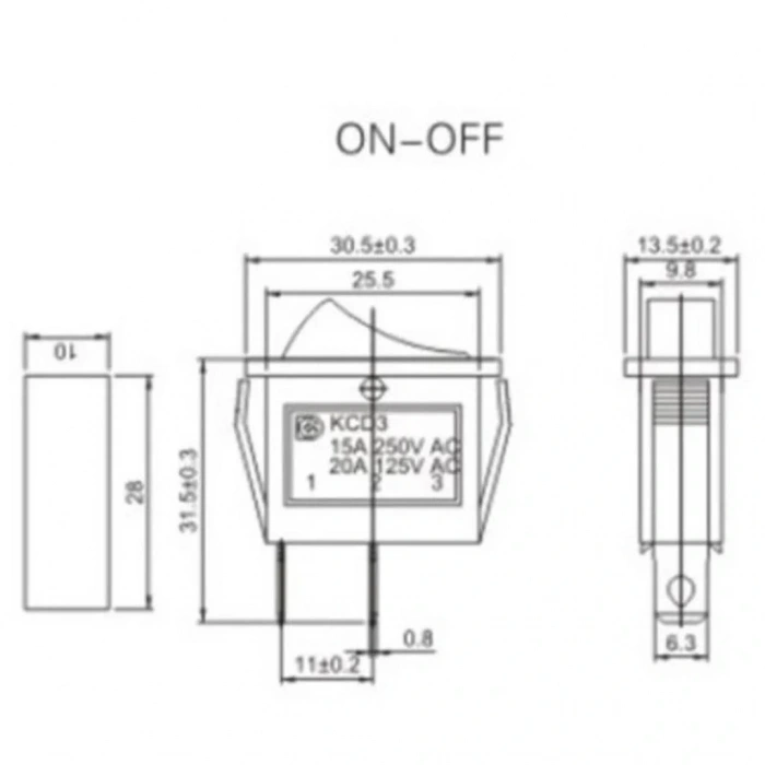 IC-114 Tekli Dar Işıksız Anahtar On-Off 2P Siyah