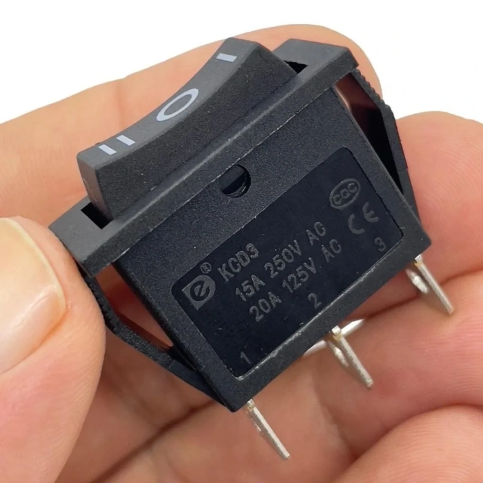 IC-115 Tekli Dar Işıksız Anahtar On-Off-On Siyah