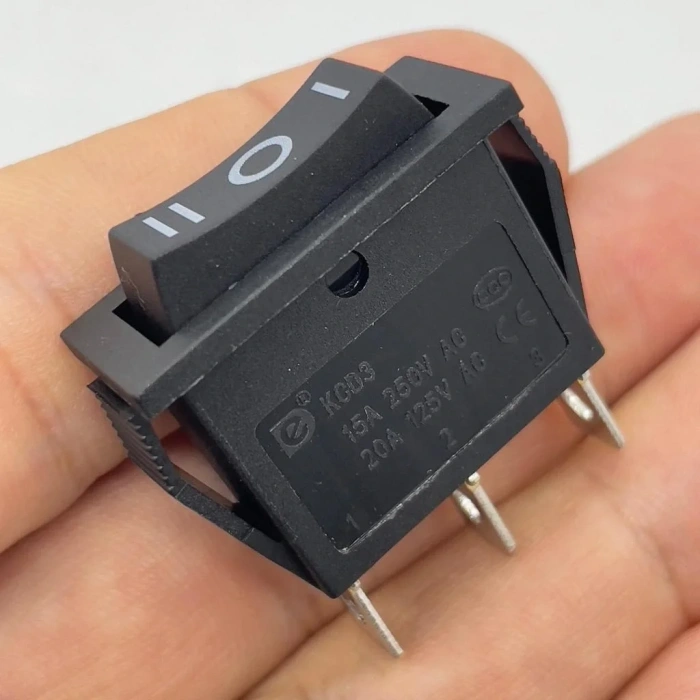 IC-115 Tekli Dar Işıksız Anahtar On-Off-On Siyah
