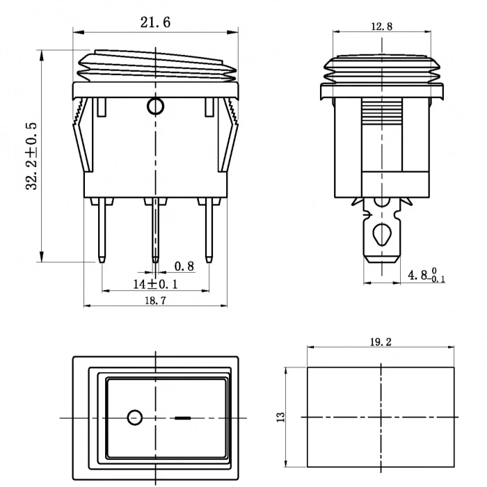 IC-118W Mini Işıklı Körüklü Anahtar 3P