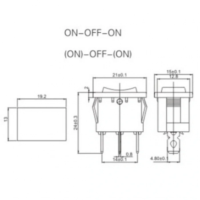 IC-123A Mini Işıksız Yaylı Anahtar Mom-Off-Mom