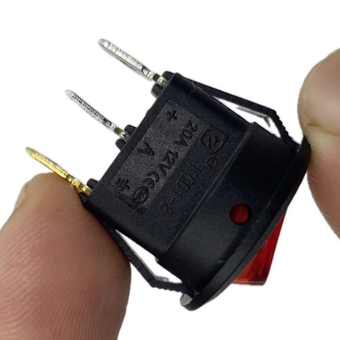 IC-131A Yuvarlak Işıklı Anahtar On-Off 12V 3P