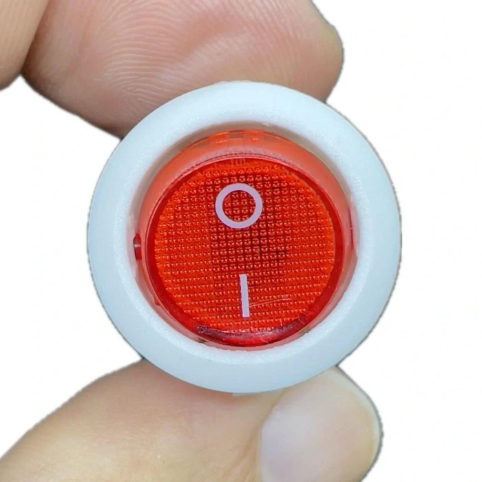 IC-131B Yuvarlak Işıklı Anahtar On-Off 3P Beyaz
