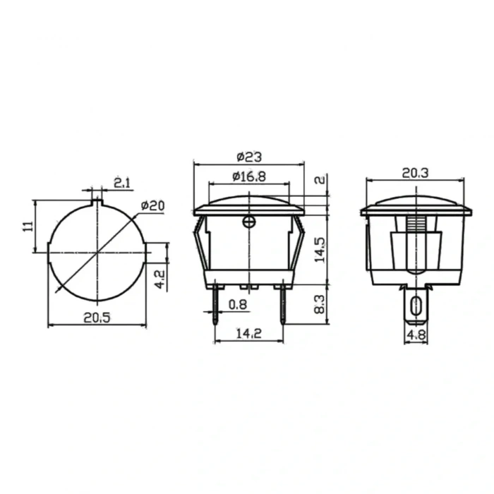 IC-131D Yuvarlak Sinyal Lambası Mavi DC (LED)