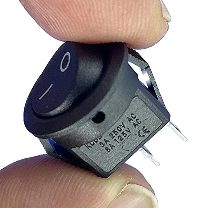 IC-134E Siyah Yuvarlak Anahtar Işıksız On-Off 2P