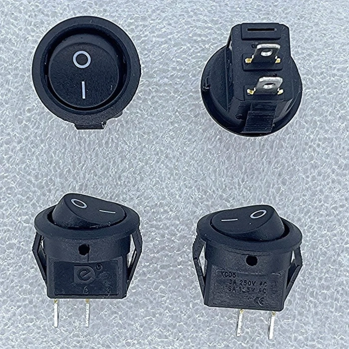 IC-134E Siyah Yuvarlak Anahtar Işıksız On-Off 2P