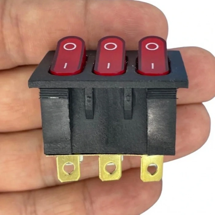 IC-135 Üçlü Işıklı Anahtar 220V ON-OFF 9P