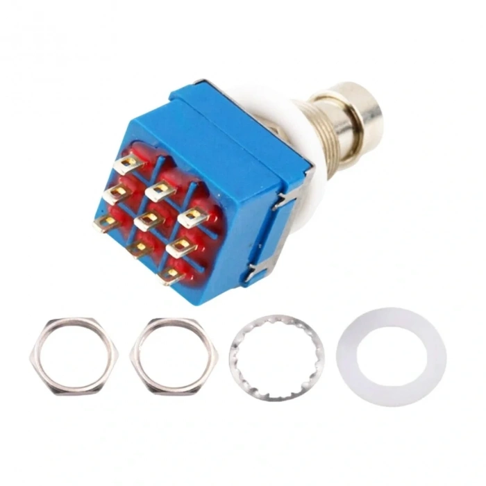 IC-148J-9 Pedal Switch Kalıcılı 9P Ø12mm PBS-24-302