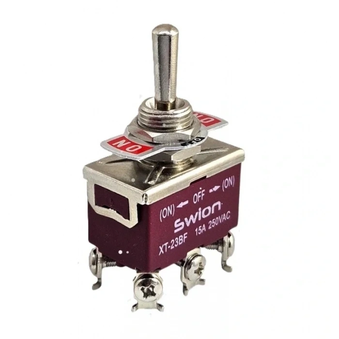 IC-160S SWION Toggle Switch Mom-Off-Mom Ø12mm 15A 6P XT-23BF