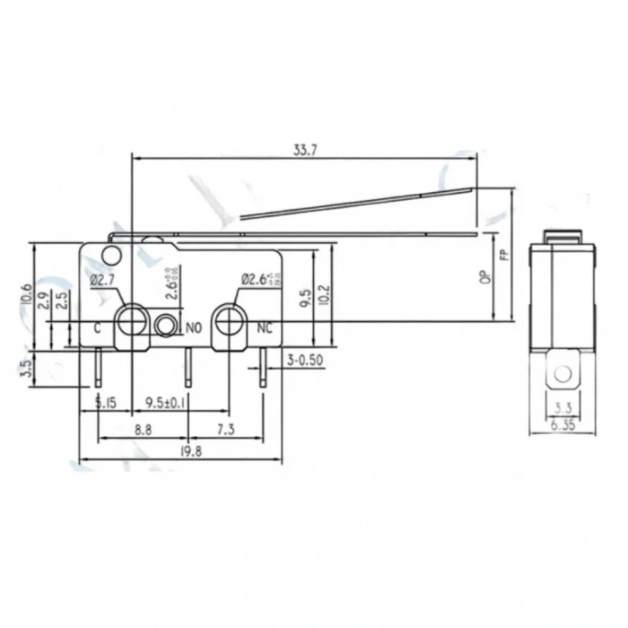IC-164 Uzun Paletli Micro Switch Lehim Bacak KW4-Z3F