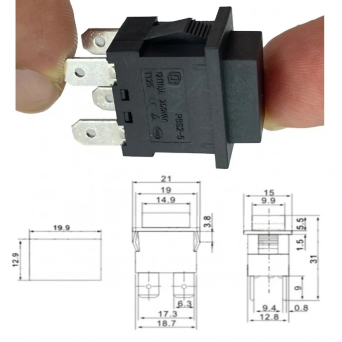 IC-180H1 Basmalı Kare Süpürge Anahtarı Elektrik Süpürge Şarteli 4P