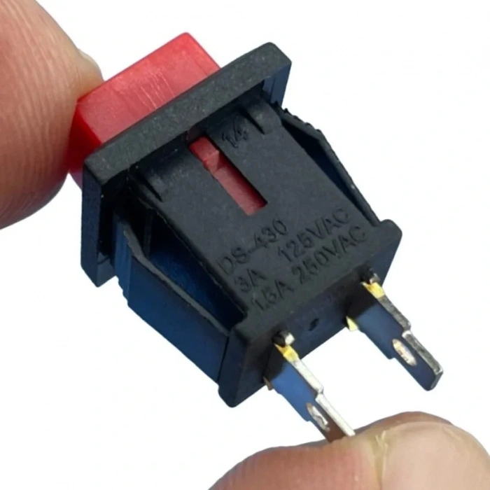 IC-180K-0 Kare Buton Kırmızı Yaylı Ters DS-430