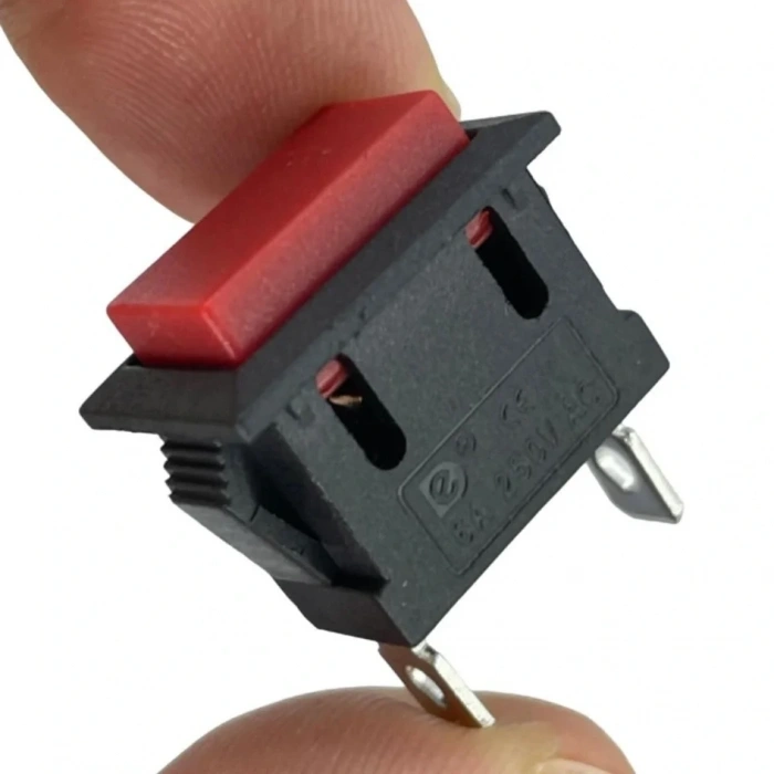 IC-180K-1 Kırmızı Dikdörtgen Yaylı Plastik Buton 2P PBS-101