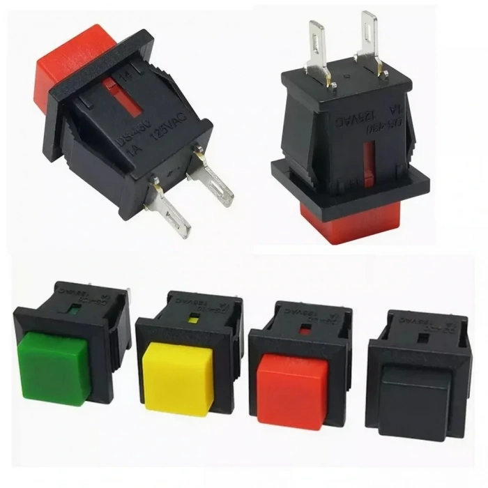 IC-180K Plastik Buton Yaylı 2P PBS15B Sarı