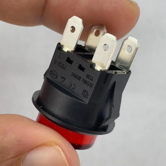 IC-180N Buton Plastik 22mm 12V 4P Kırmızı