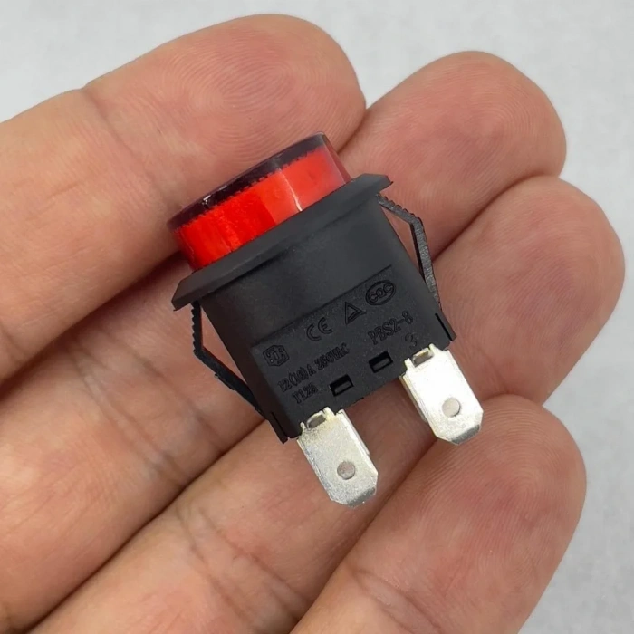 IC-180N Buton Plastik 22mm 12V 4P Kırmızı