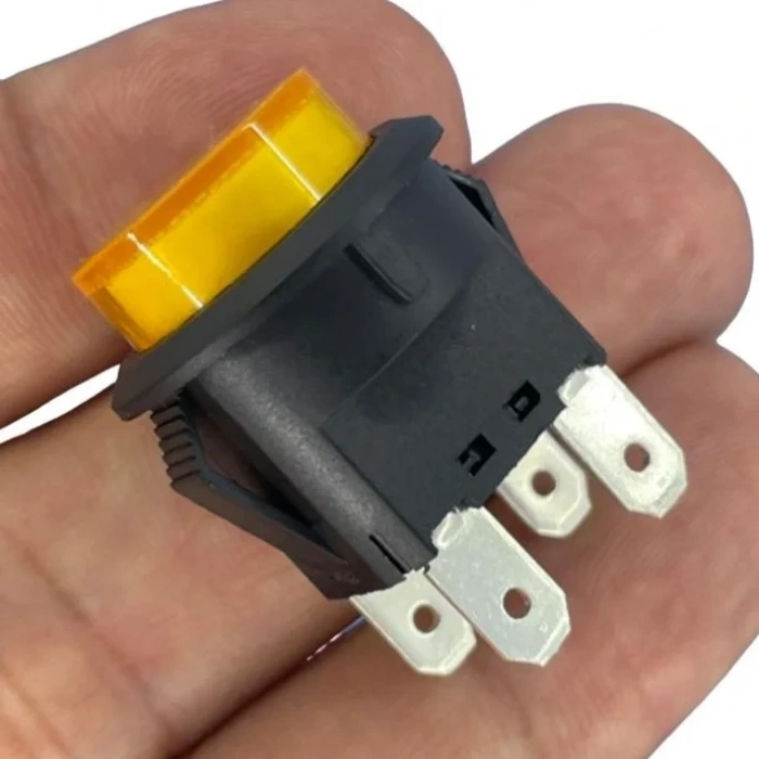 IC-180N Buton Plastik 22mm 12V 4P Sarı