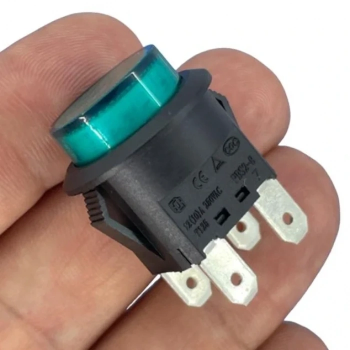 IC-180N Buton Plastik 22mm 12V 4P Yeşil