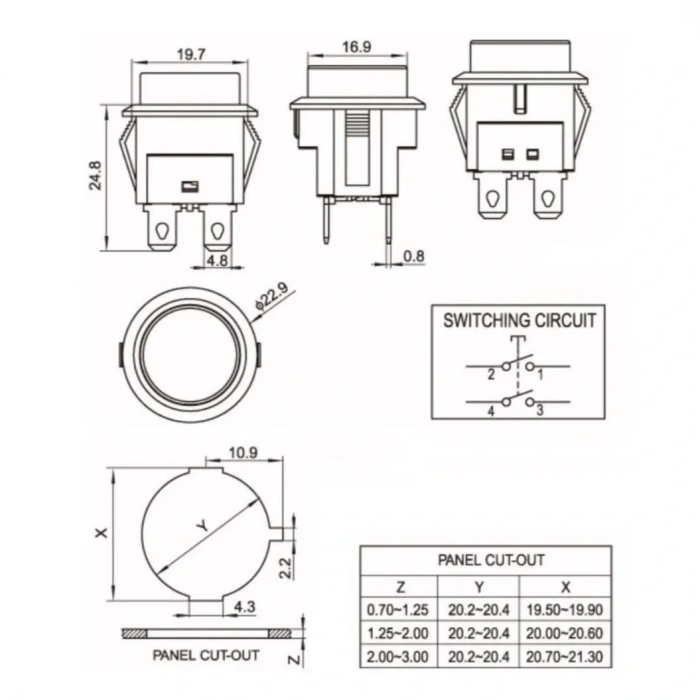 IC-180N Buton Plastik 22mm 12V 4P Yeşil