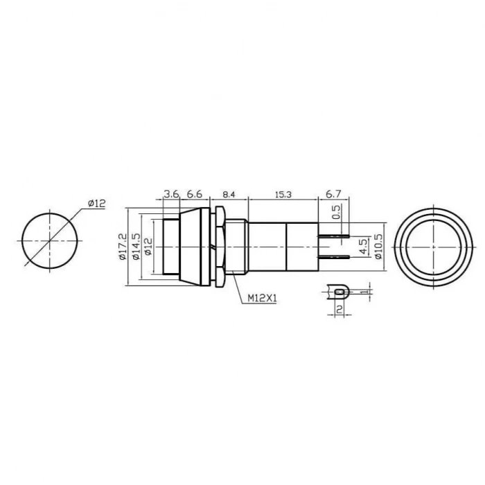IC-185A Buton 12mm Kalıcılı Yeşil