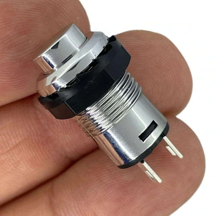 IC-185C Gümüş Buton Yuvarlak Plastik Kalıcı 12mm 2P