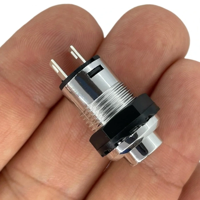 IC-185C Gümüş Buton Yuvarlak Plastik Kalıcı 12mm 2P