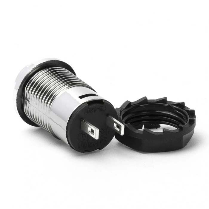IC-185C Gümüş Buton Yuvarlak Plastik Kalıcı 12mm 2P