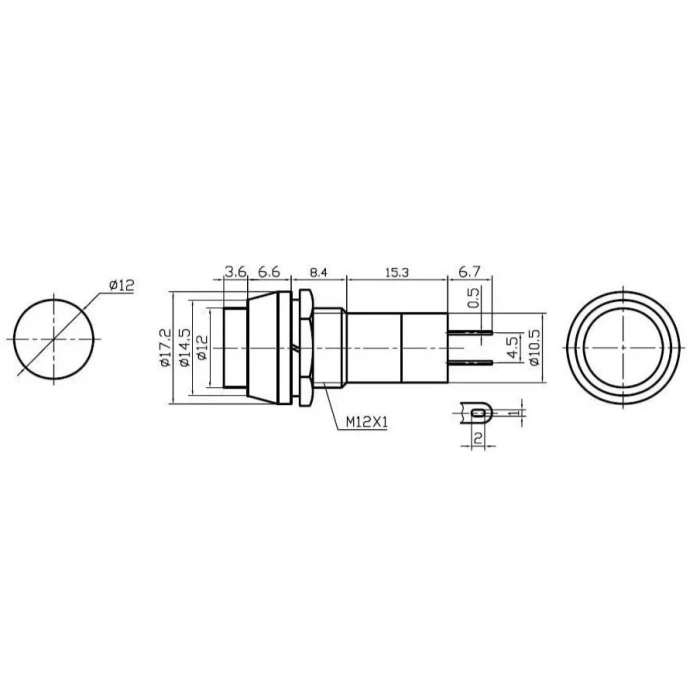 IC-186A Buton 12mm Kaliteli Yeşil