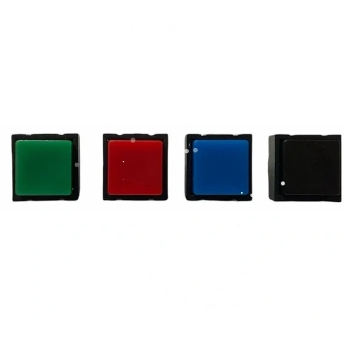 IC-204C Yaylı Kare Plastik Buton 12x12mm PBS-18B (Siyah)